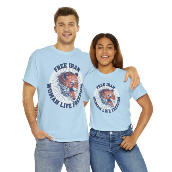 Free Iran Protest | Angry Lion Blue Unisex Shirt - Image 13