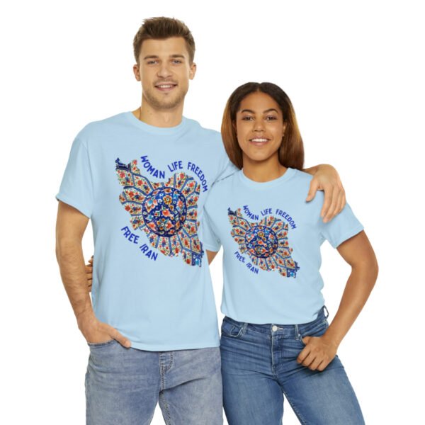 Woman Life Freedom | Persian Art Blue Unisex Shirt - Image 13
