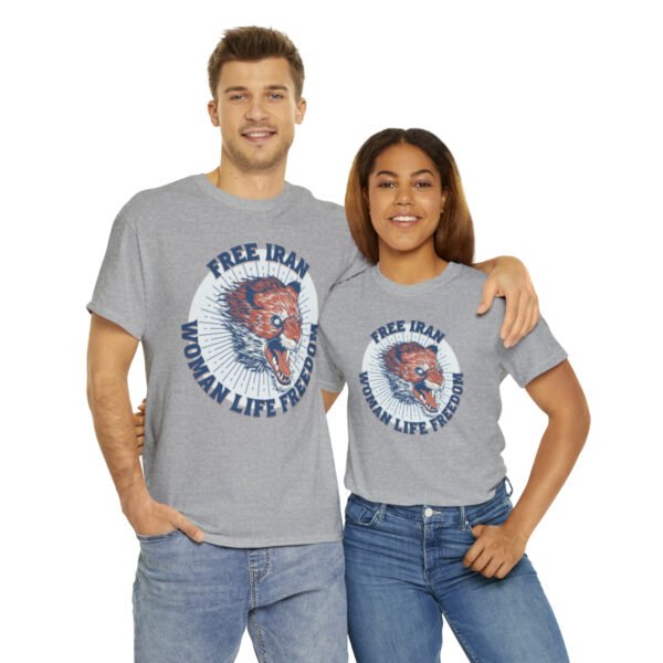 Free Iran Protest | Angry Lion Blue Unisex Shirt - Image 9
