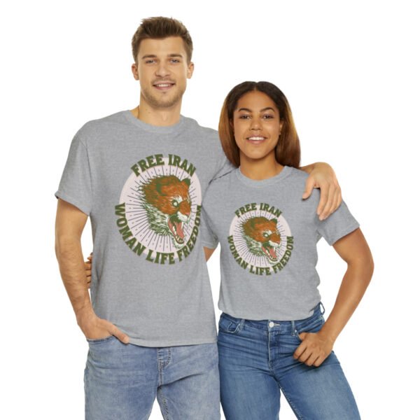 Free Iran Protest | Angry Lion Green Unisex Shirt - Image 9