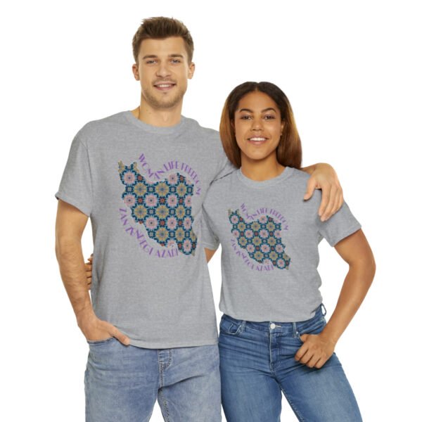 Woman Life Freedom Protest | Flowers Violet Unisex Shirt - Image 9