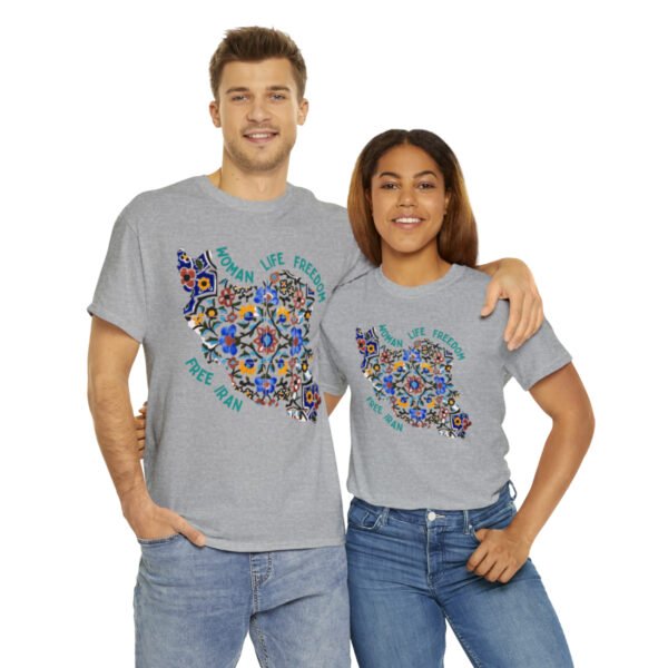 Woman Life Freedom | Persian Tiles Green Unisex Shirt - Image 9
