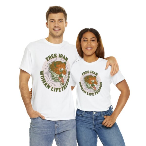 Free Iran Protest | Angry Lion Green Unisex Shirt - Image 3