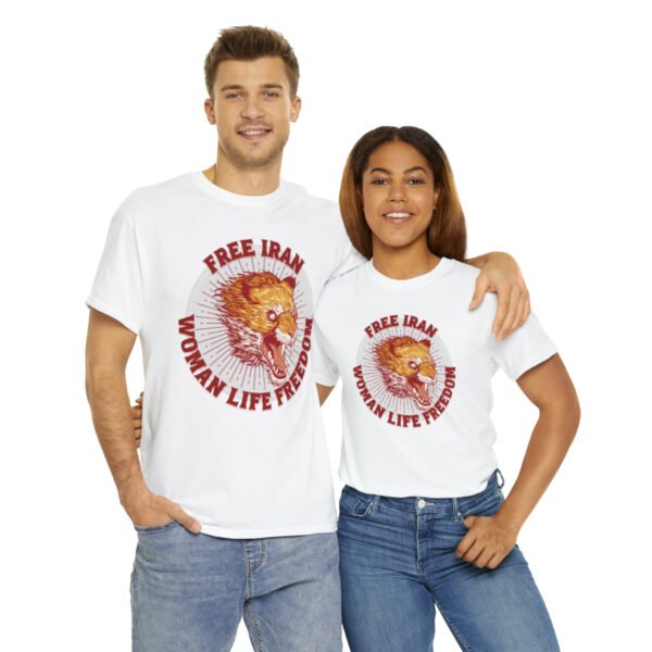 Free Iran Protest | Angry Lion Red Unisex Shirt - Image 3