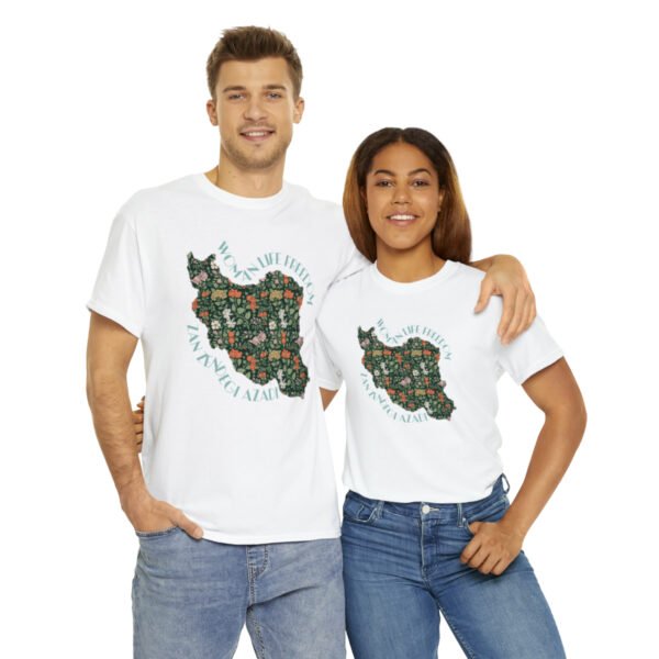 Zan Zendegi Azadi | Persian Gift Green Unisex Shirt - Image 3