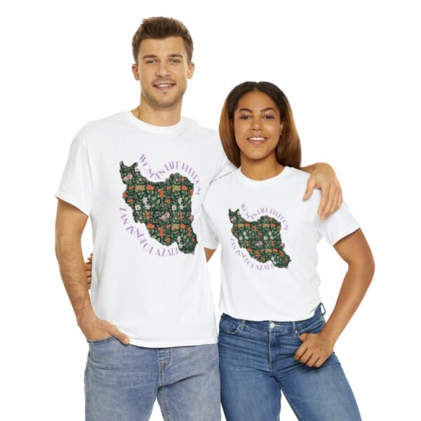 Zan Zendegi Azadi | Persian Gift Violet Unisex Shirt - Image 3
