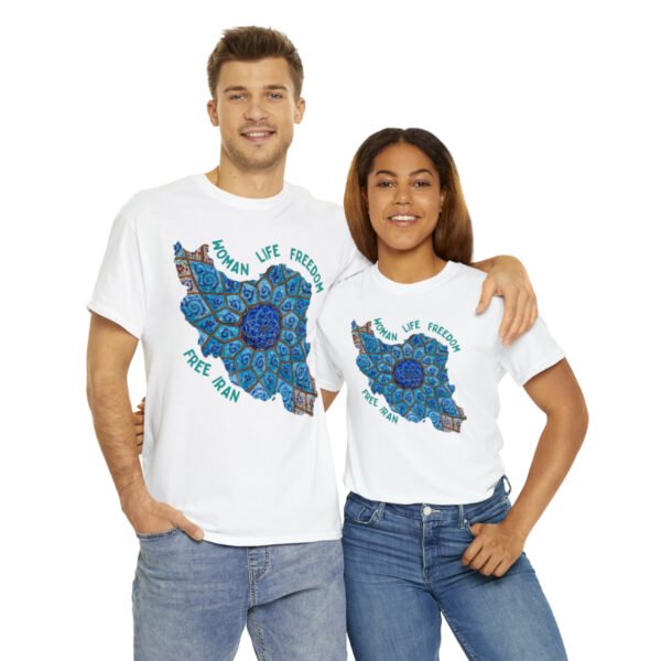Woman Life Freedom | Persian Minakari Green Unisex Shirt - Image 3