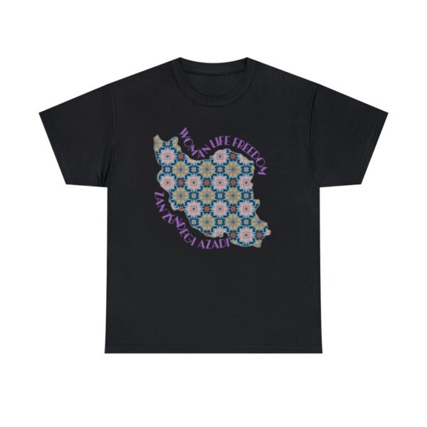 Woman Life Freedom Protest | Flowers Violet Unisex Shirt - Image 4
