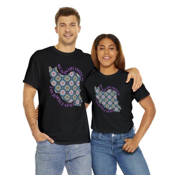 Woman Life Freedom Protest | Flowers Violet Unisex Shirt - Image 5