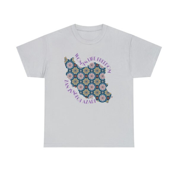 Woman Life Freedom Protest | Flowers Violet Unisex Shirt - Image 6