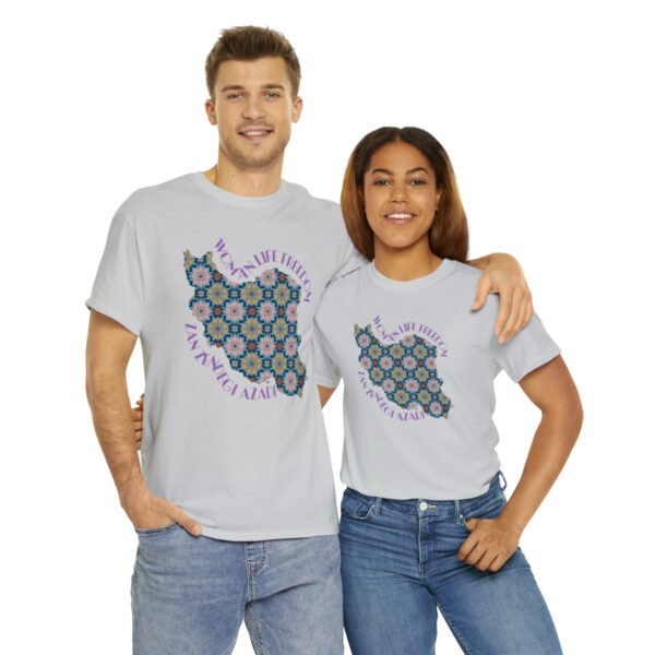 Woman Life Freedom Protest | Flowers Violet Unisex Shirt - Image 7