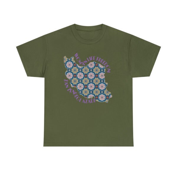 Woman Life Freedom Protest | Flowers Violet Unisex Shirt - Image 10