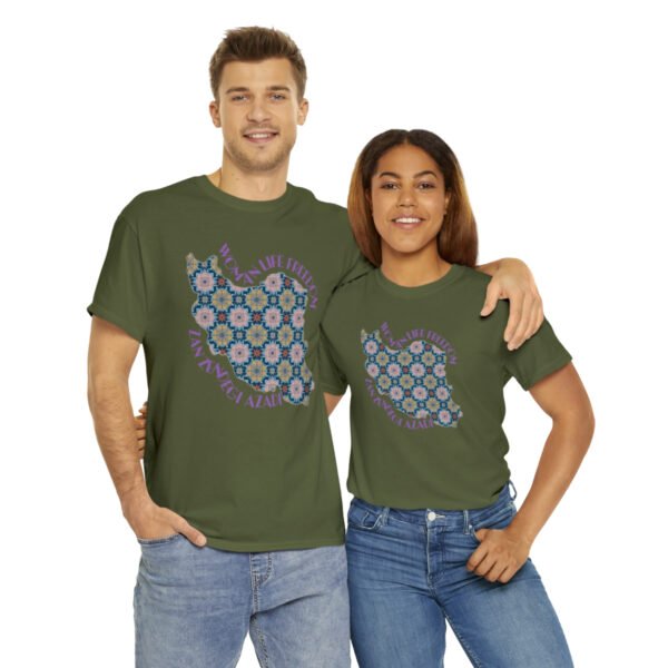 Woman Life Freedom Protest | Flowers Violet Unisex Shirt - Image 11