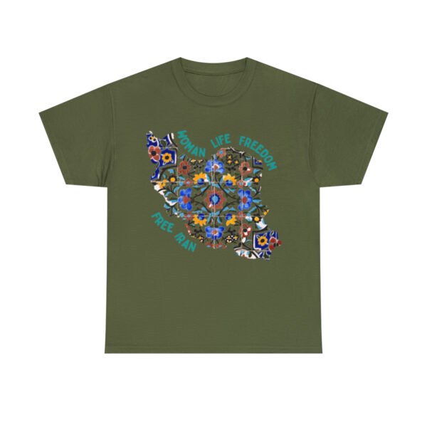 Woman Life Freedom | Persian Tiles Green Unisex Shirt - Image 10