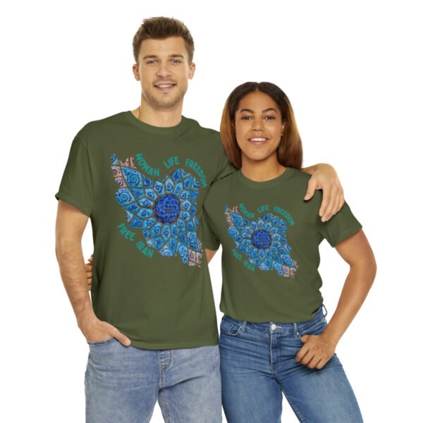 Woman Life Freedom | Persian Minakari Green Unisex Shirt - Image 11