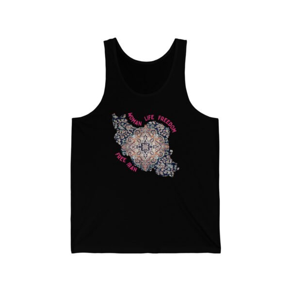 Woman Life Freedom | Persian Rug Red Unisex Tank - Image 3