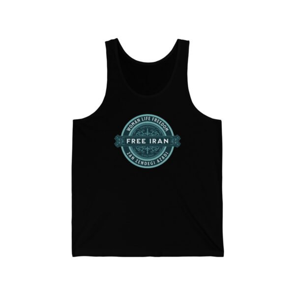 Free Iran Woman | Mahsa Amini Badge Green Unisex Tank - Image 3