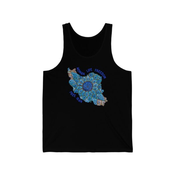 Women Life Freedom | Persian Minakari Blue Unisex Tank - Image 3