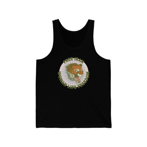 Free Iran Protest | Angry Lion Green Unisex Tank - Image 3