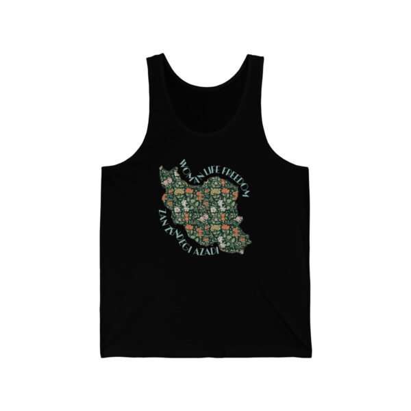 Zan Zendegi Azadi | Persian Gift Green Unisex Tank - Image 3