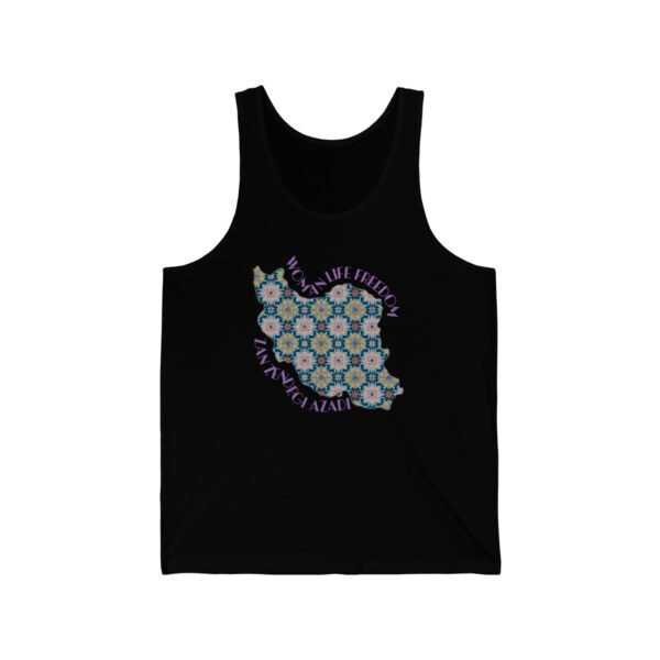 Woman Life Freedom Protest | Flowers Violet Unisex Tank - Image 3