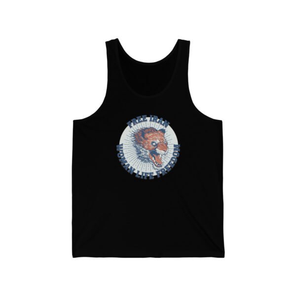 Free Iran Protest | Angry Lion Blue Unisex Tank - Image 3