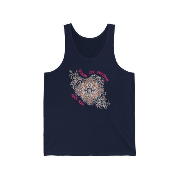 Woman Life Freedom | Persian Rug Red Unisex Tank - Image 4