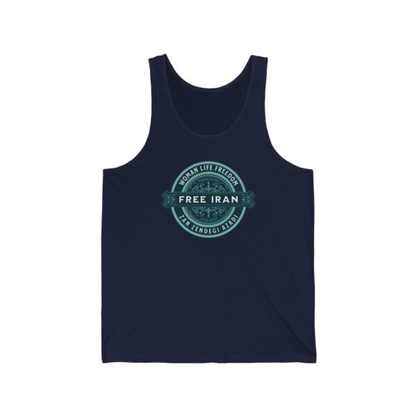 Free Iran Woman | Mahsa Amini Badge Green Unisex Tank - Image 4