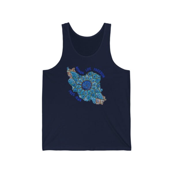 Women Life Freedom | Persian Minakari Blue Unisex Tank - Image 4