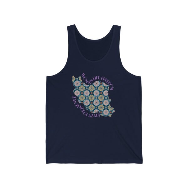 Woman Life Freedom Protest | Flowers Violet Unisex Tank - Image 4