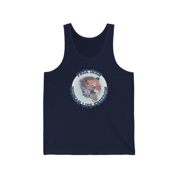 Free Iran Protest | Angry Lion Blue Unisex Tank - Image 4