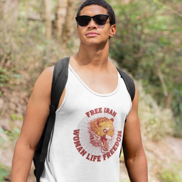 Free Iran Protest _ Angry Lion Red Unisex Tank