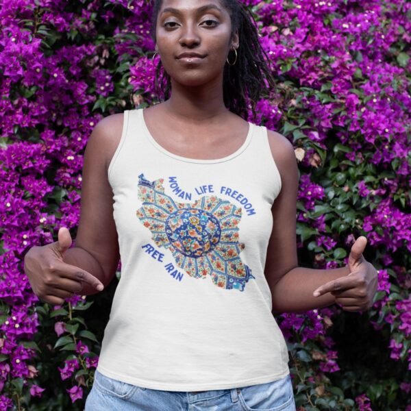 Woman Life Freedom _ Persian Art Blue Unisex Tank