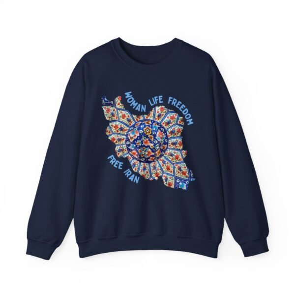 Woman Life Freedom | Persian Art Blue Sweatshirt - Image 13