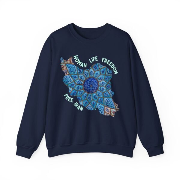 Woman Life Freedom Artwork | Persian Minakari Green Sweatshirt - Image 13