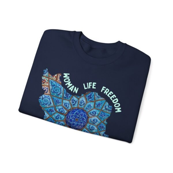 Woman Life Freedom Artwork | Persian Minakari Green Sweatshirt - Image 14