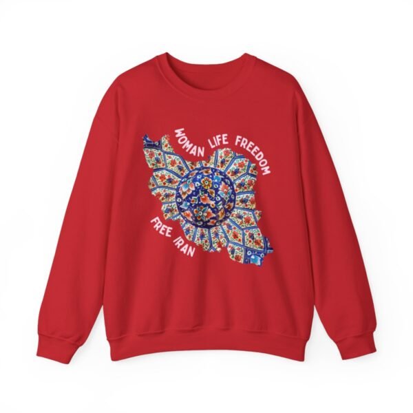 Woman Life Freedom | Persian Art Red Sweatshirt - Image 16