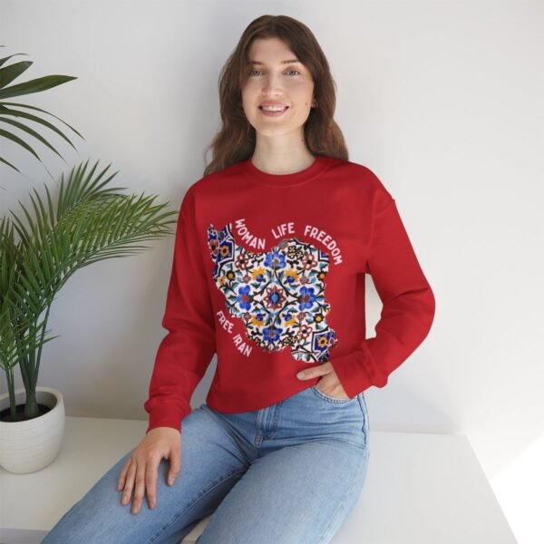Woman Life Freedom Movement | Persian Tiles Red Sweatshirt - Image 18