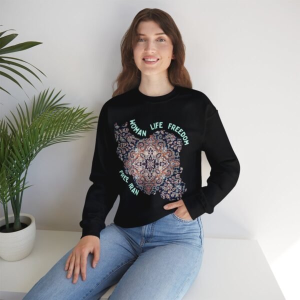 Woman Life Freedom | Persian Rug Green Sweatshirt - Image 3