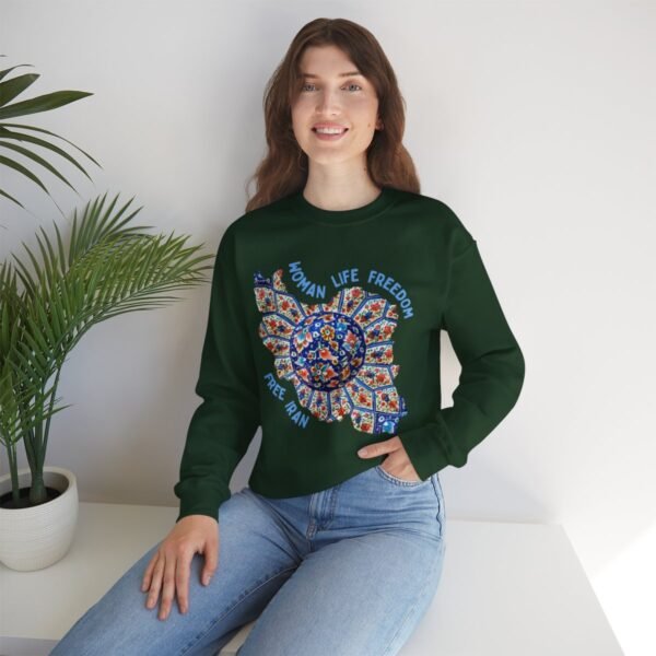 Woman Life Freedom | Persian Art Blue Sweatshirt - Image 6
