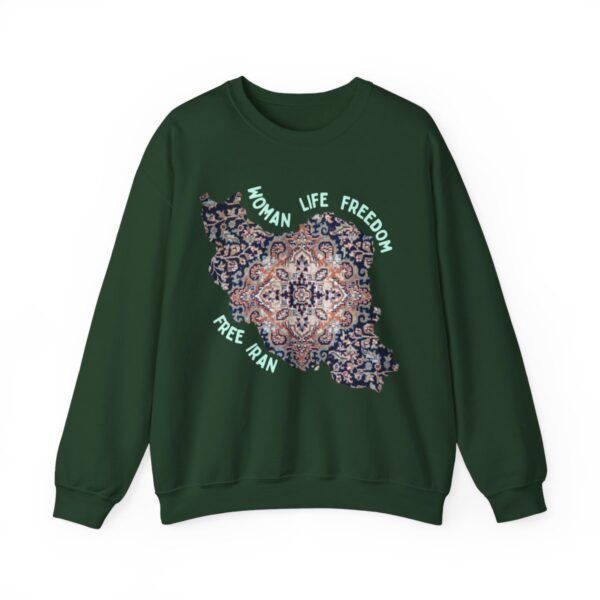 Woman Life Freedom | Persian Rug Green Sweatshirt - Image 4