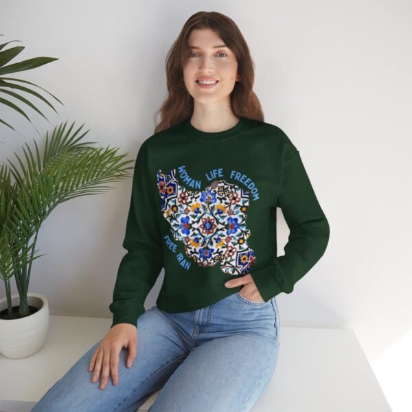 Woman Life Freedom Movement | Persian Tiles Blue Sweatshirt - Image 6