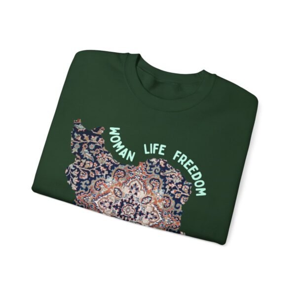 Woman Life Freedom | Persian Rug Green Sweatshirt - Image 5