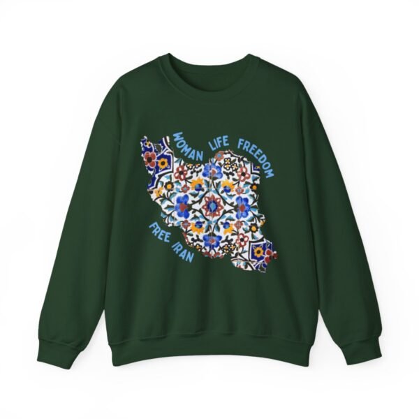 Woman Life Freedom Movement | Persian Tiles Blue Sweatshirt - Image 4