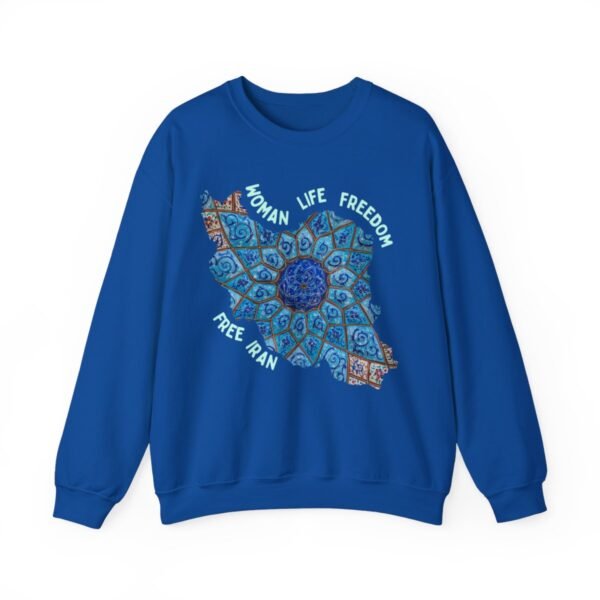 Woman Life Freedom Artwork | Persian Minakari Green Sweatshirt - Image 10