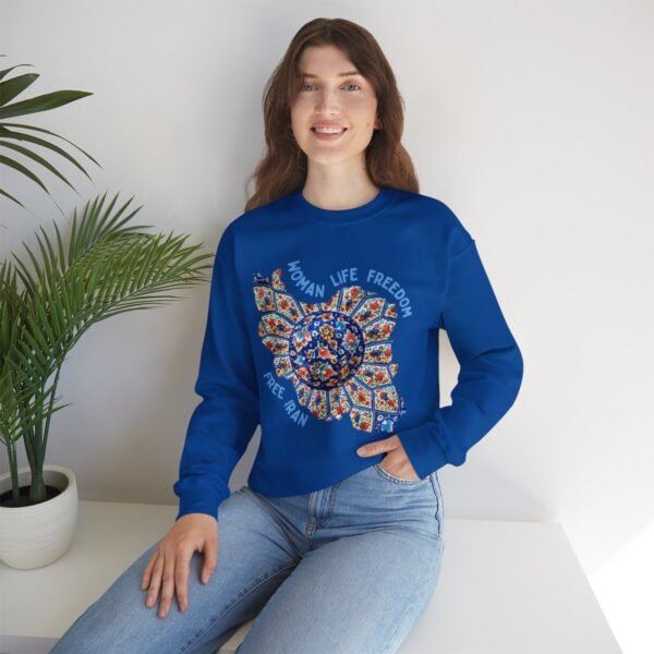 Woman Life Freedom | Persian Art Blue Sweatshirt - Image 12