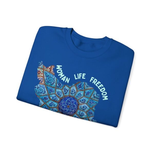 Woman Life Freedom Artwork | Persian Minakari Green Sweatshirt - Image 11