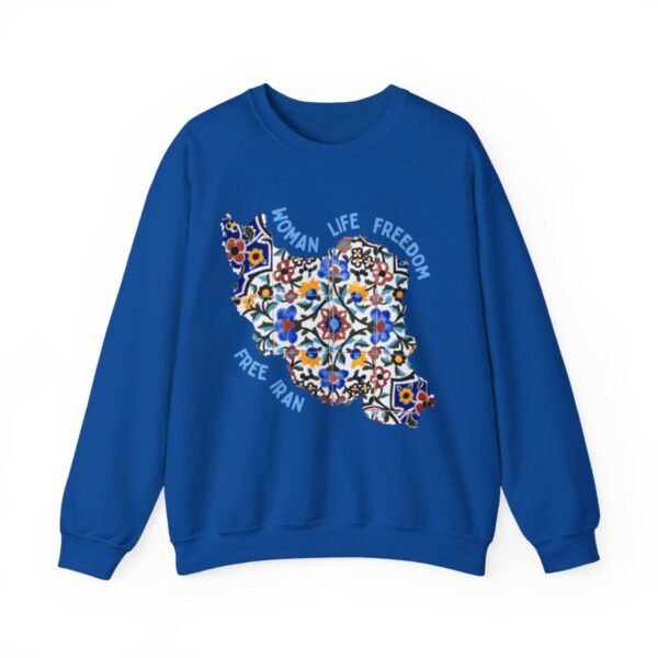 Woman Life Freedom Movement | Persian Tiles Blue Sweatshirt - Image 10