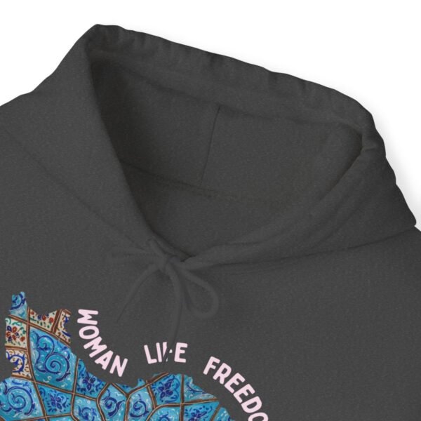 Woman Life Freedom Artwork | Persian Minakari Red Hoodie - Image 12