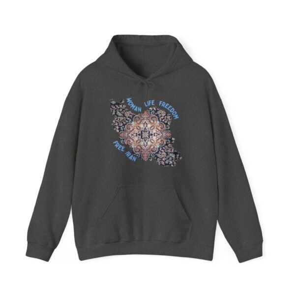 Woman Life Freedom | Persian Rug Blue Hoodie - Image 11